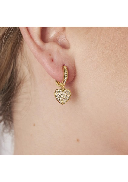 Sarkan Taşlı Kalp Küpeler modelleri