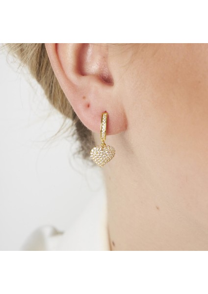 Taşlı Kalp Küpeler modelleri