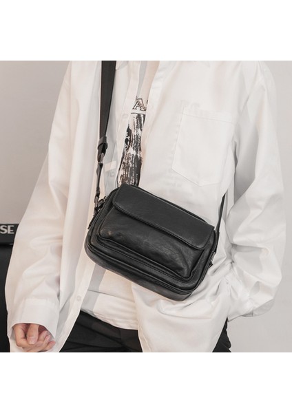 Siyah Yeni Moda Erkek Çanta Trendy Büyük Kapasiteli Ekose Günlük Çantalar (Yurt Dışından)