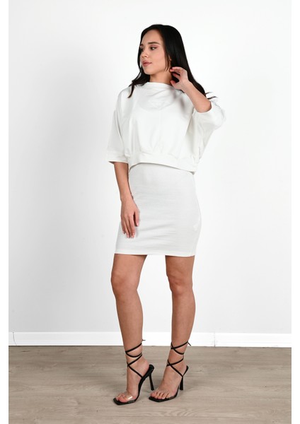 Kadın Askılı Kaşkorse Tişört Elbise Takım 3791-23 fiyatları