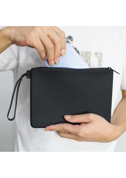 Siyah Moda Erkek Debriyaj Çanta Özel Ultra-Ince Erkek Debriyaj Çanta Çanta Büyük Kapasiteli Cüzdan Erkek Debriyaj Çanta (Yurt Dışından)