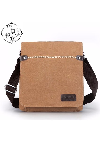 Derin Mavi Çok Fonksiyonlu Erkek Omuz Çantası Moda Rahat Dikey Crossbody Çanta Iş Işe Gidiş (Yurt Dışından)