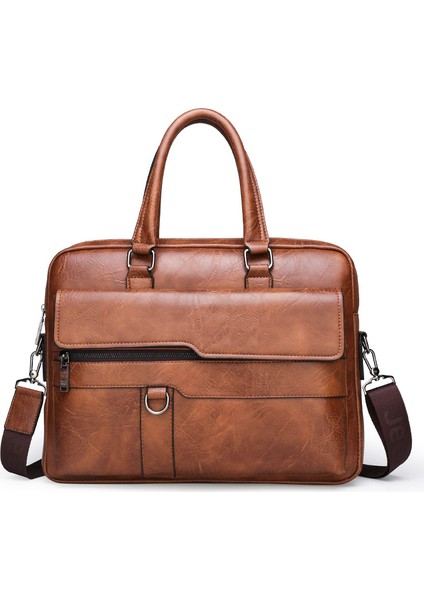 Haki 2023 Yeni Iş Eğlence Çantası Pu Yüksek Kaliteli Yatay Evrak Çantası Omuz Crossbody Iş Seyahat Erkek Çantası (Yurt Dışından)