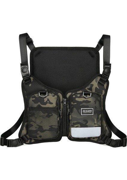 Yeşil Yeni Düz Renk Oxford Kumaş Koşu Trendi Açık Binme Çanta Sırt Çantası Crossbody Göğüs Çantası Erkekler Için (Yurt Dışından)