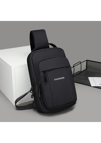 Siyah Erkek Crossbody Çanta Büyük Kapasiteli Su Geçirmez Eğlence Çok Fonksiyonlu Göğüs Çantası Omuz Çantası Erkekler Için NE871 (Yurt Dışından)