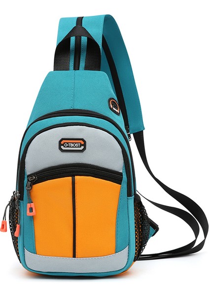 Yeşil Renk Eşleştirme ZR454 Sıcak Satış Yeni Oxford Rahat Tek Omuz Crossbody Çanta Cep Telefonu Açık Spor Seyahat Çantası Kamuflaj Erkek Göğüs Çantası (Yurt Dışından)