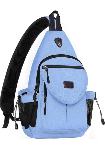 Duman Mavi Özel Sling Çapraz Vücut Erkek Rig Göğüs Çantaları Erkek Göğüs Çantası Su Geçirmez Moda Küçük (Yurt Dışından)