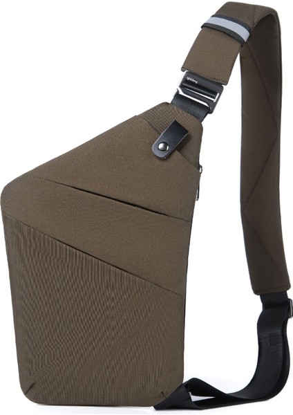 Kahverengi Anti-Hırsızlık Erkek Göğüs Çantası Tek Omuz Erkek Yeni Kapmak Çanta Depolama Tek Omuz Sırt Çantası Crossbody Çanta Kadın (Yurt Dışından)