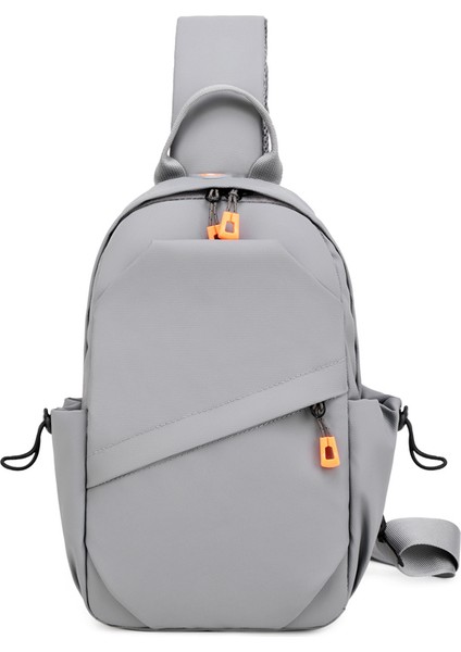 Gri Erkek Göğüs Çantası Rahat Crossbody Çanta Oxford Kumaş Moda Göğüs Çantası (Yurt Dışından)