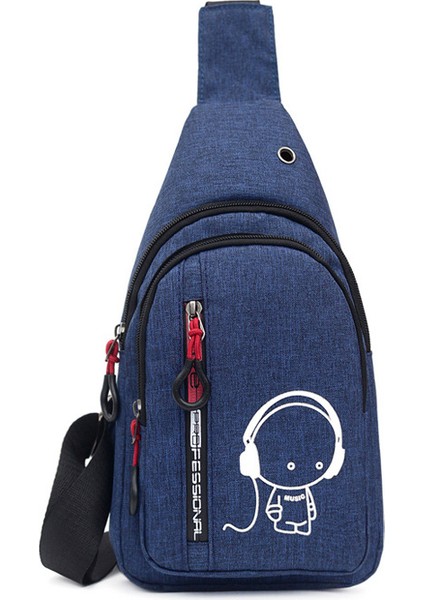 Derin Mavi Crossbody Rahat Erkek Çok Fonksiyonlu Çanta Özel Erkek Askılı Çanta Omuz Göğüs Çantaları Erkekler Için Moda Göğüs Çanta 2022 (Yurt Dışından)