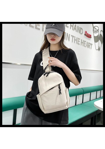 Bej Moda Günlük Küçük Messenger Omuz Seyahat Su Geçirmez Özel Polyester Erkek Crossbody Çanta Göğüs Çantaları (Yurt Dışından)
