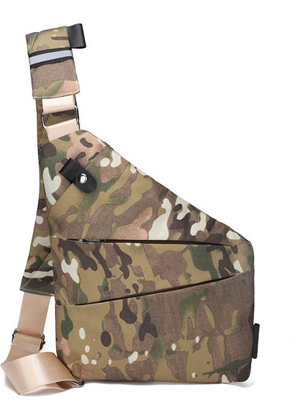 L-Camo L Erkek Çapraz Vücut Çanta Basit Göğüs Çantası Su Geçirmez Oxford Sling Omuz Çantası (Yurt Dışından)