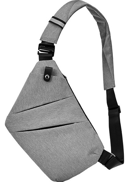 Gri - Sağ Anti-Hırsızlık Erkek Göğüs Çantası Tek Omuz Erkek Yeni Kapma Çanta Saklama Tek Omuz Sırt Çantası Crossbody Çanta Kadın (Yurt Dışından)