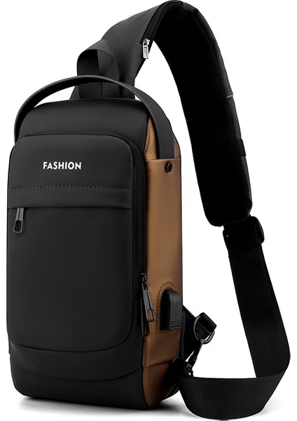 Deve 2022 Yeni Moda Özelleştirilmiş Erkek Tek Kollu Çanta Kore Omuz Crossbody Su Geçirmez Tüm Göğüs Çantası Çoklu Fonksiyonlarla USB (Yurt Dışından)
