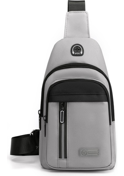 Gri-1 9 Seçenekleri Erkekler Basit Crossbody Omuz Saklama Torbaları Kısa Seyahat Haberciler Çanta Koşu Göğüs Paketi (Yurt Dışından)