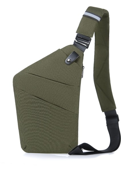 Yeşil Anti-Hırsızlık Erkek Göğüs Çantası Tek Omuz Erkek Yeni Kapmak Çanta Depolama Tek Omuz Sırt Çantası Crossbody Çanta Kadın (Yurt Dışından)