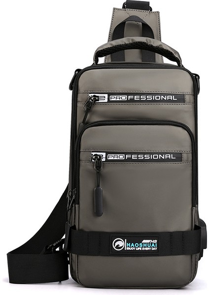 Haki Yeni Erkek Kore Tarzı Trendy Açık Hava Eğlence Su Geçirmez Tek Omuz Askılı Çanta Büyük Kapasiteli Göğüs Çantası (Yurt Dışından)