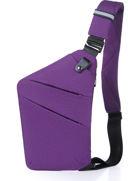 Mor Anti-Hırsızlık Erkek Göğüs Çantası Tek Omuz Erkek Yeni Kapmak Çanta Depolama Tek Omuz Sırt Çantası Crossbody Çanta Kadın (Yurt Dışından)