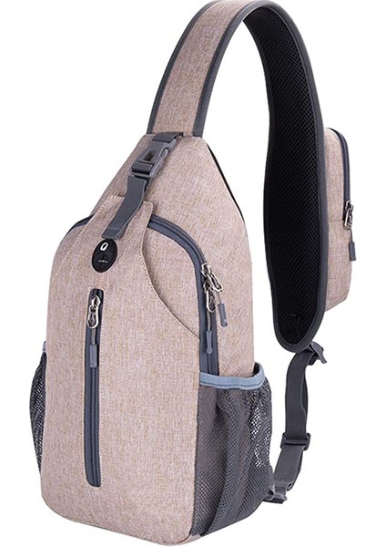 Haki Özel Crossbody Sling Sırt Çantası Sling Çanta Seyahat Yürüyüş Erkek Göğüs Çantası Su Geçirmez (Yurt Dışından)