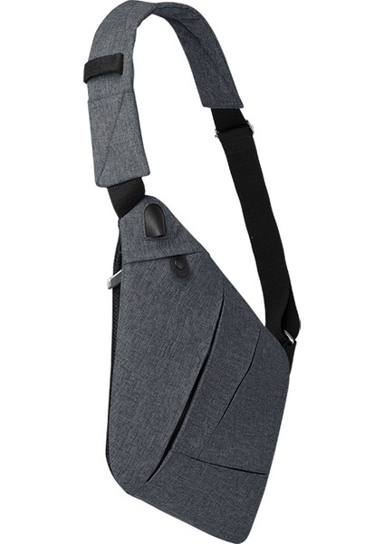 Mavi Gri Tasarımcı Özel Su Geçirmez Sling Çanta Erkekler Açık Spor Yürüyüş Erkekler Için Crossbody Omuz Göğüs Çantası (Yurt Dışından)