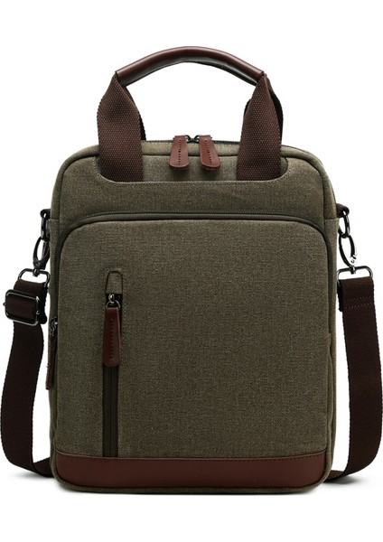 Ordu Yeşil Erkek Vintage Kanvas Bolsa Masculina Yüksek Kaliteli Japon Erkekler Rahat Crossbody Iş Askılı Çanta Seyahat Omuzdan Askili Çanta (Yurt Dışından)