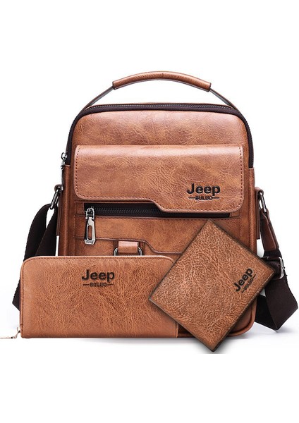 Haki + Kısa Cüzdan + Çanta Erkek Omuz Çantası Erkek Crossbody Çanta Büyük Kapasiteli Yeni Rahat Çanta Çanta (Yurt Dışından)