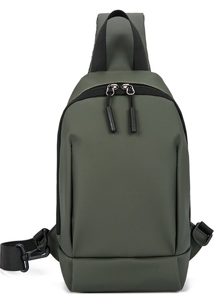 Derin Yeşil En Çok Satan Moda Su Geçirmez Motosiklet Anti-Hırsızlık Göğüs Çantası USB Erkekler Crossbody Tek Kollu Çanta Erkekler Erkekler Için Crossbody Çanta (Yurt Dışından)