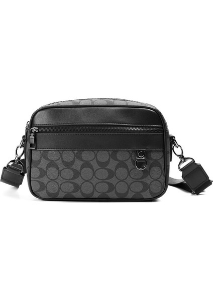 Stil-3 Erkek Ekose Deri Pu Tasarımcı Çanta Sling Omuz Crossbody Çanta Kontrol Desen Göğüs Paketi Bel Çantası (Yurt Dışından)