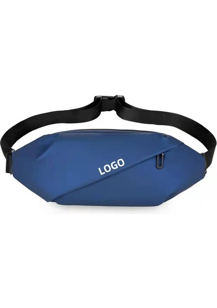 Derin Mavi Erkek Rahat Messenger Çanta Çok Fonksiyonlu Su Geçirmez Bel Çantası Spor Küçük Sırt Çantası (Yurt Dışından)