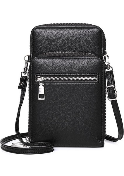 Siyah Kore Versiyonu Erkek Omuz Çantası Cep Telefonu Anahtar Çantası Büyük Kapasiteli Spor Crossbody Çanta (Yurt Dışından)