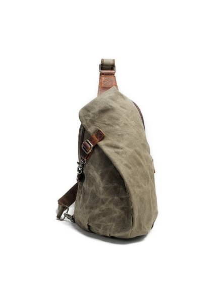Yeşil Retro Kanvas Crossbody Eğlence Çantası Açık Su Geçirmez Göğüs Omuz Çocuğun Tek Kollu Çanta Erkekler Için Çapraz (Yurt Dışından)