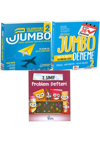 2. Sınıf Olimpiyat Sorularıyla Jumbo Soru Bankası ve Tüm Dersler Deneme ve Problem Defteri