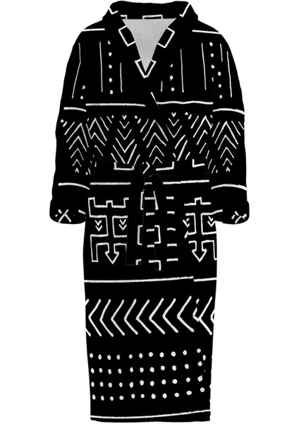 Dark Aztec - Etnik Desenli Bornoz