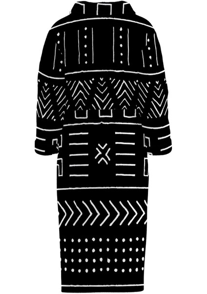 Dark Aztec - Etnik Desenli Bornoz