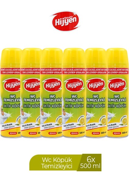 Wc Temizleyici Aktif Köpük 500 ml x 6 Adet