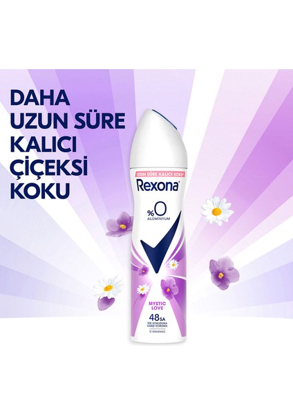 Kadın Sprey Deodorant Mystic Love %0 Alüminyum 150 ml