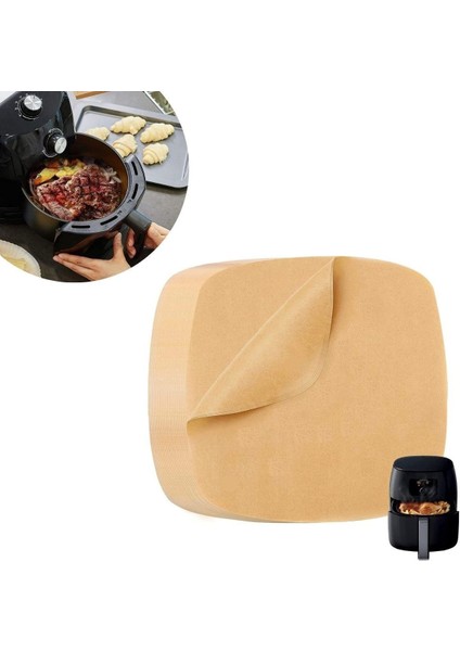 100 Lü Deliksiz Düz Kare Air Fryer Pişirme Kağıdı Tek Kullanımlık Hava -Yağ Geçirmez Yapışmaz Kağıt indirimleri