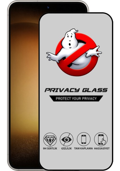Samsung Galaxy S23 Tam Kaplayan Privacy Hayalet Temperli Ekran Koruycu Cam