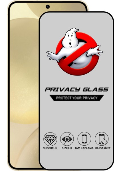 Samsung Galaxy S24 Tam Kaplayan Privacy Hayalet Temperli Ekran Koruycu Cam