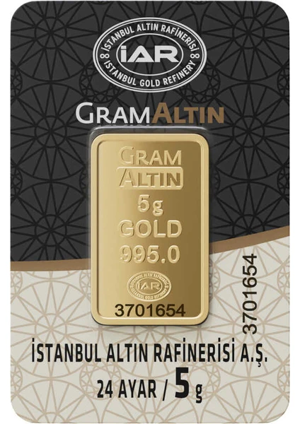 5 gr 24 Ayar Gram Külçe Altın