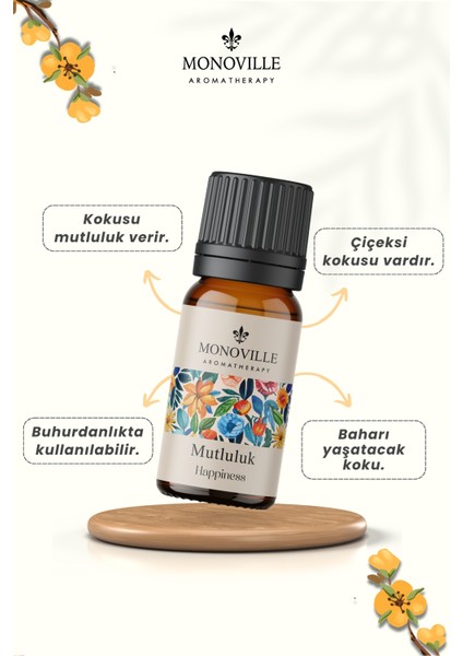 Mutluluk Uçucu Yağ Karışımı 10 ml %100 Doğal (Happiness Essantial Oil Blend)