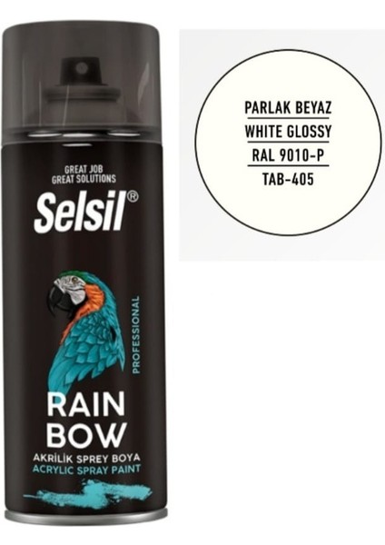 Rainbow Sprey Boya Parlak Beyaz 400ML - RAL9010-P TAB-405