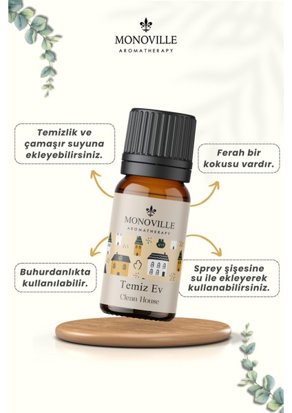 Temiz Ev Uçucu Yağ Karışımı 10 ml %100 Doğal (Clean House Essantial Oil Blend)