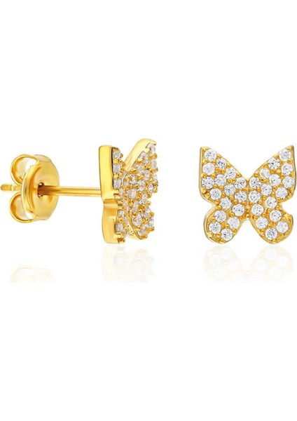 Taşlı Kelebek Küpeleri