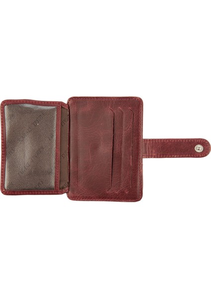 Hakiki Deri Kartlık Bordo K561-06
