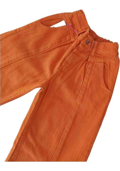 Önden Yırtmaçlı Beli Lastikli Kız Çocuk Jeans Pantolon fiyatları