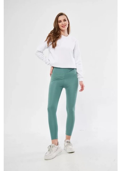 Dalgıç Yüksel Bel Baskılı Tayt - Buz Mavisi fiyatları