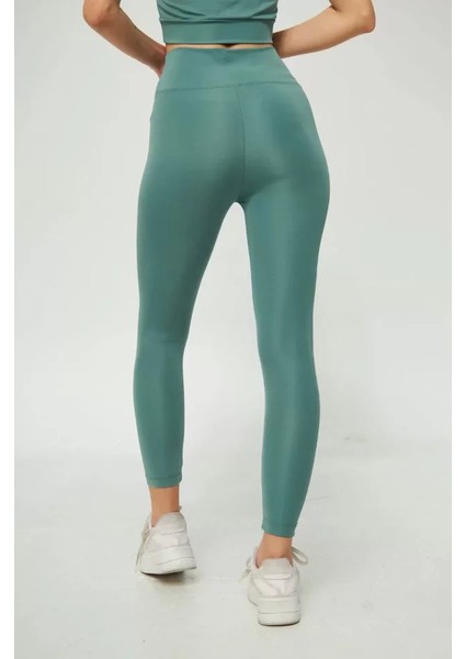 Dalgıç Yüksel Bel Baskılı Tayt - Buz Mavisi fırsatları