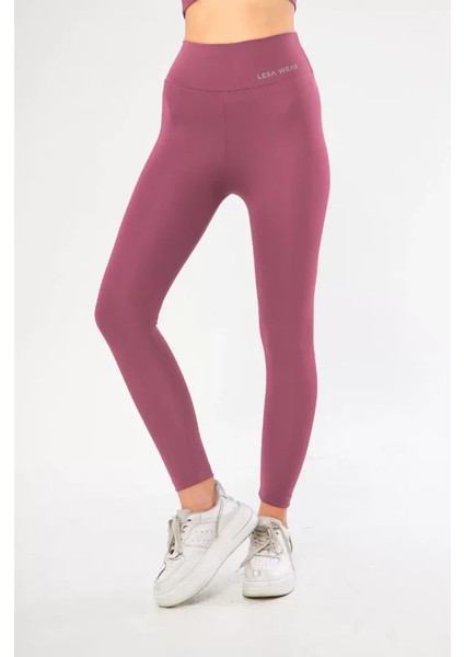 Dalgıç Yüksel Bel Baskılı Tayt - Mor modelleri