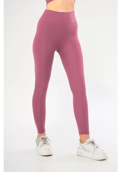 Dalgıç Yüksel Bel Baskılı Tayt - Mor fırsatları